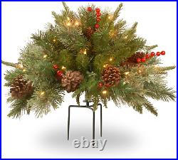 Company Company Pre-Lit Artificial Christmas Tree Feel Real Urn Filler Flocked