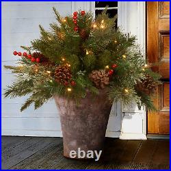 Company Company Pre-Lit Artificial Christmas Tree Feel Real Urn Filler Flocked