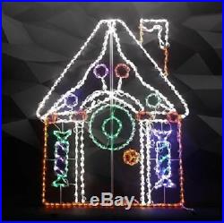 Complete XMAS Gingerbread Scene Outdoor LED Lighted Decoration Steel Wireframe