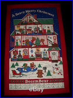 Completed Beary Merry Christmas Fabric Advent Calendar Wallhanging Bear VIP Done