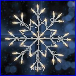 Cool White 50LED Snowflake Fairy Light Christmas Window Hanging Xmas Decoration