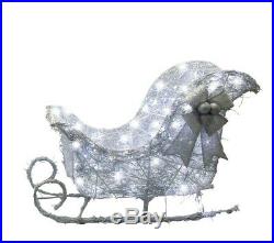 Cool White Lighted Twinkling 36 Sleigh Sculpture Outdoor Christmas Decoration