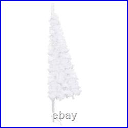 Corner Artificial Christmas Tree LEDs&Ball Set White 70.9 PVC