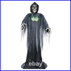 Costco Animated 10′ Tall Reaper Skeleton Halloween Motion Activated Light Up
