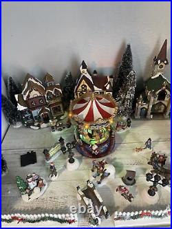 Costco Christmas Village w Lights and Music 30 Piece #998983 Carousel, Open Box