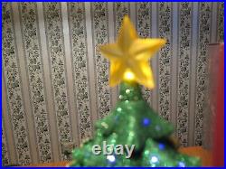 Costco Fiber Optic Rotating Christmas Tree 15.2 Inches Power Cord 9 Songs VIDEO