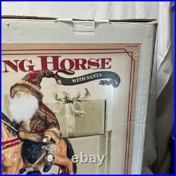 Costco Rocking Horse with Santa Christmas Decor Figurine 685839 Vintage Style
