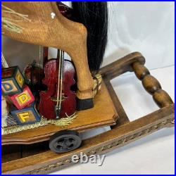 Costco Rocking Horse with Santa Christmas Decor Figurine 685839 Vintage Style