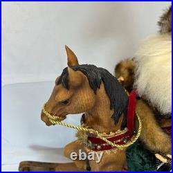 Costco Rocking Horse with Santa Christmas Decor Figurine 685839 Vintage Style