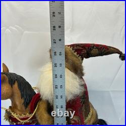 Costco Rocking Horse with Santa Christmas Decor Figurine 685839 Vintage Style