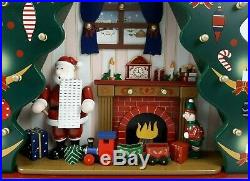 Costco Wooden Advent Christmas Tree Calendar Santa List Fireplace Elf #387378