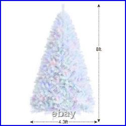 Costway 8ft White Iridescent Tinsel Artificial Christmas Tree with1636 Branch Tips