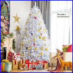 Costway 8ft White Iridescent Tinsel Artificial Christmas Tree with1636 Branch Tips