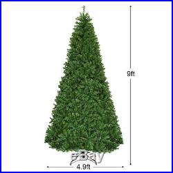 Costway 9Ft Pre-Lit Artificial Christmas Tree Hinged 1000 LED Lights