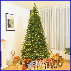 Costway 9Ft Pre-Lit Artificial Christmas Tree Hinged 1000 LED Lights
