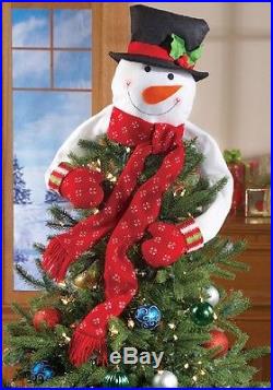 Country Snowman Figure Christmas Tree Topper Hugger Winter Holiday Home Decor