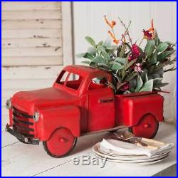 Country new large distressed OL RED TRUCK metal garden planter
