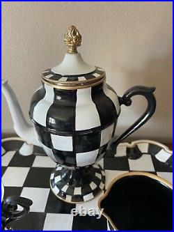 Courtly check inspired hand painted tea set. Used once