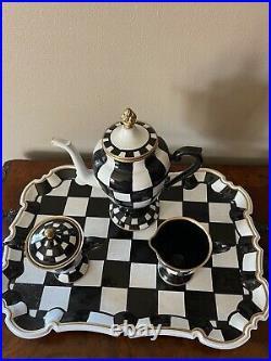 Courtly check inspired hand painted tea set. Used once