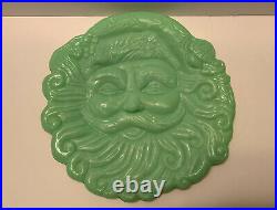 Cracker Barrel Green Jadeite Santa Claus Plate Platter