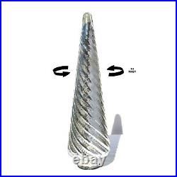 Crate & Barrel ANTIQUE GLASS 22 Illuminated Tree Silver Mercury 384-451