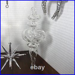 Crate & Barrel Christmas Ornament Centerpiece With 10 Ornaments Rare Discontinued