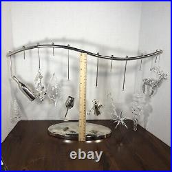 Crate & Barrel Christmas Ornament Centerpiece With 10 Ornaments Rare Discontinued