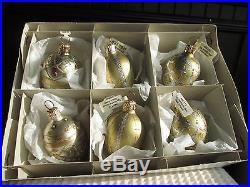 Crate and Barrel Christmas Holiday Egg Ornaments Set of Six #4