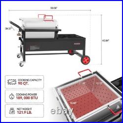 Creole Feast CFT2018-N1 90 Qt Crawfish Boiler and Cooker Combo, 2-Burner Sing Creole Feast CFT2018-N1 90 Qt Crawfish Boiler and Cooker Combo, 2-Burner Sing