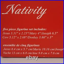 Cristal D'Arques Nativity Scene 24% Lead Crystal 5 pc Figurines Christmas France