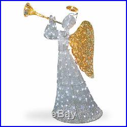 Crystal Christmas Angel Decoration, Lighted, 60-In
