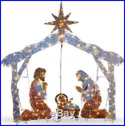 Crystal Nativity Christmas Decoration Set Outdoor Garden Holiday Accent Decor