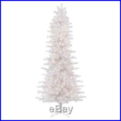 Crystal White Slim Pre-lit Christmas Tree, 6.5 ft