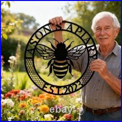 Custom Bee Apiary Metal Sign, Personalized Beekeeper Gift