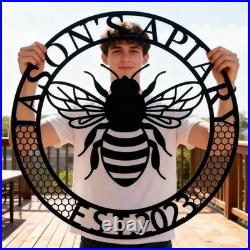 Custom Bee Apiary Metal Sign, Personalized Beekeeper Gift