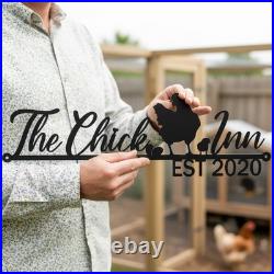 Custom Chick Inn Metal Wall Art Chicken Coop Farmhouse Sign Plaque Gift Custom Chick Inn Metal Wall Art Chicken Coop Farmhouse Sign Plaque Gift