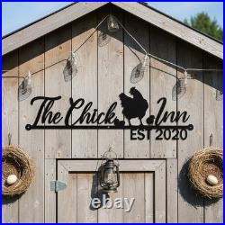 Custom Chick Inn Metal Wall Art Chicken Coop Farmhouse Sign Plaque Gift Custom Chick Inn Metal Wall Art Chicken Coop Farmhouse Sign Plaque Gift