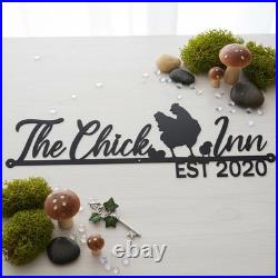 Custom Chick Inn Metal Wall Art Chicken Coop Farmhouse Sign Plaque Gift Custom Chick Inn Metal Wall Art Chicken Coop Farmhouse Sign Plaque Gift