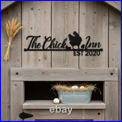 Custom Chick Inn Metal Wall Art Chicken Coop Farmhouse Sign Plaque Gift Custom Chick Inn Metal Wall Art Chicken Coop Farmhouse Sign Plaque Gift