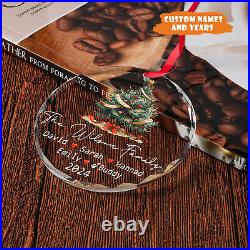 Custom Family Christmas Ornament With Pets, 2024 Family Glass Ornament, Gifts