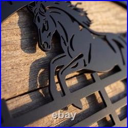 Custom Galloping Horse Metal Sign Ranch Entrance Plaque Personalized Farmhouse