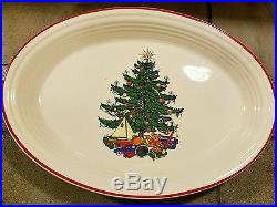 Cuthbertson AMERICAN CHRISTMAS TREE Fiesta 13 5/8 platter & 12 1/8 serving bowl