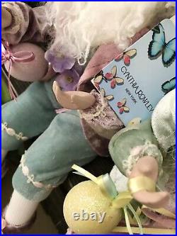 Cynthia Rowley 2 Pc Easter Elf Bunny Ears Fairy Shelf Sitting Dolls 20