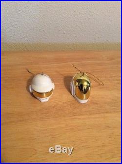 DAFT PUNK LIMITED EDITION WHITE & GOLD ROBOT HELMET ORNAMENT SET Sold Out New