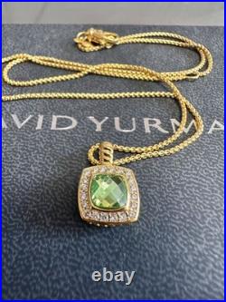 DAVlD/Yurman18K/Yellow Gold with Blue crystal and Diamonds, 1.5mm Necklace 18in
