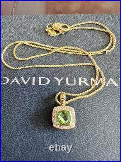 DAVlD/Yurman18K Yellow Gold with Blue crystal and Diamonds, 1.5mm Necklace 18in