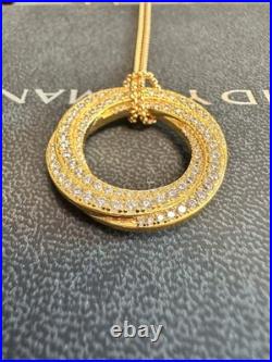 DAVlD YurmanPavé Crossover Pendant Necklace YG with Diamonds 19inch