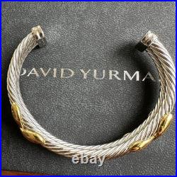 DAVlD Yurman 925 silver gold 10mm double x embellishment thickness bracelet
