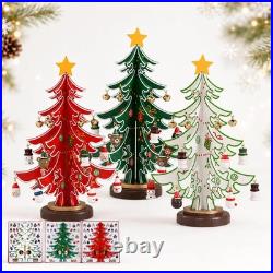 DIY Wooden Christmas Tree Ornament Set with Mini Hanging Charms