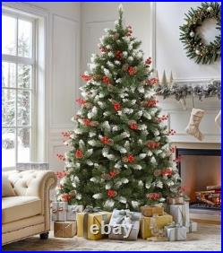 DWVO 6ft Pre-lit Christmas Tree, Pre-Decorated Artificial Christmas Trees for Ho